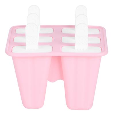 Household Pink Silicone Ice Cream Molds DIY Making Mold Tool with Handles Kitchen Supplies6 Ice Cream Mold