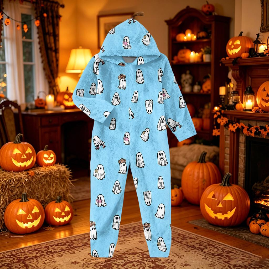 Women's Halloween Flannel Loungewear Jumpsuit