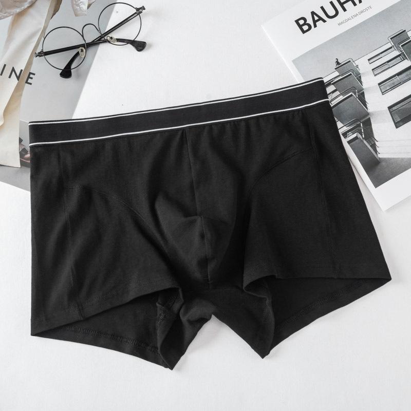 Solid Color Men's Underwear All Cotton Breathable Student Youth Sports Flat Pants Large Four Corners Underwear
