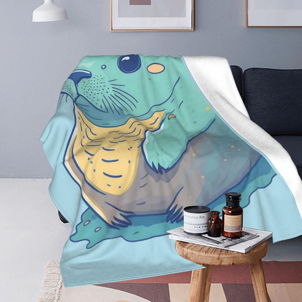 Adorable Fat Baby Chonky Seal Blankets Flannel Sofa Throw Blanket Multi-function for Couch Bedding Office Throws Bedspread Quilt