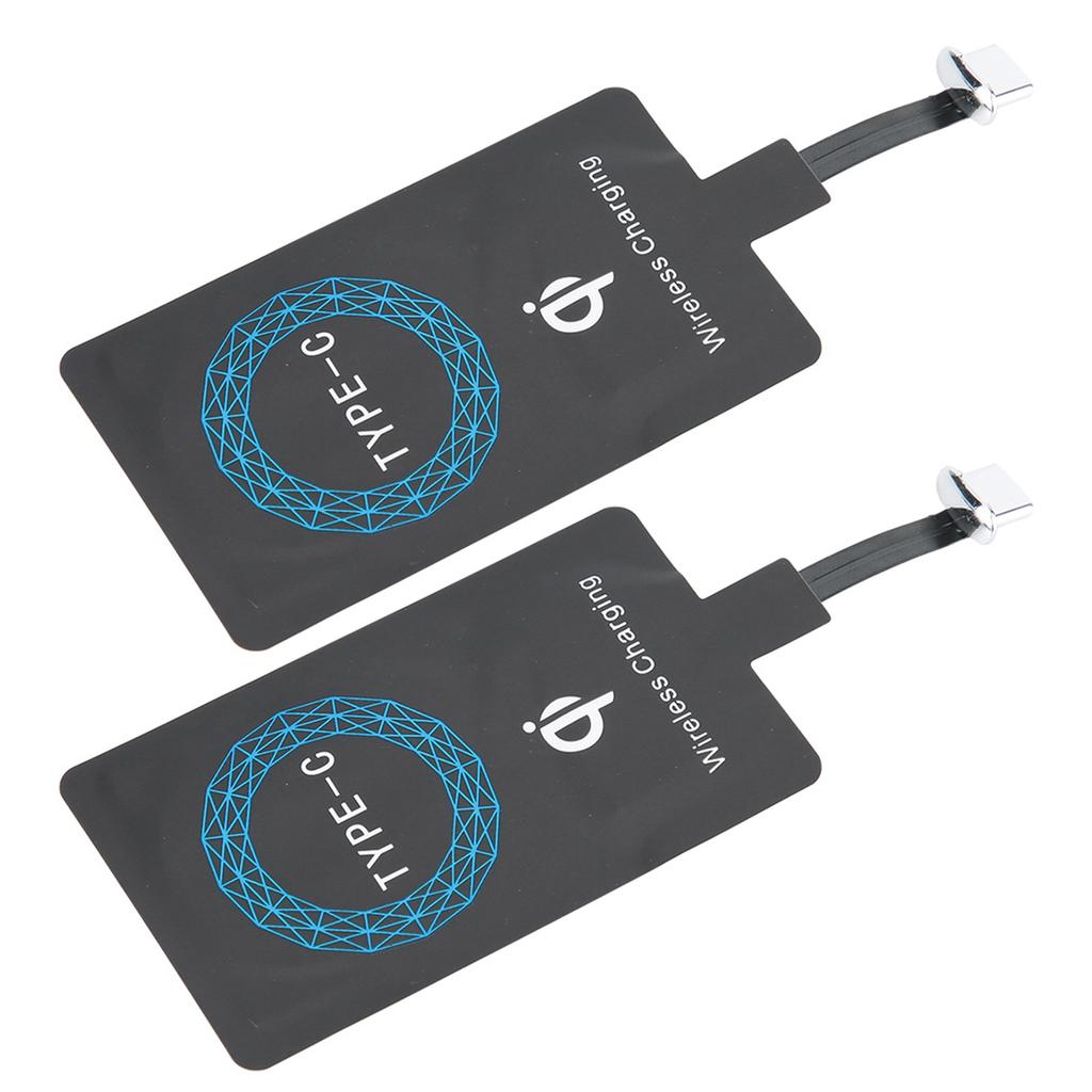 Adaptador Carregador Sem Fio Tipo C 2 Peças Receptor de Carregamento Portátil para Celular Tipo C