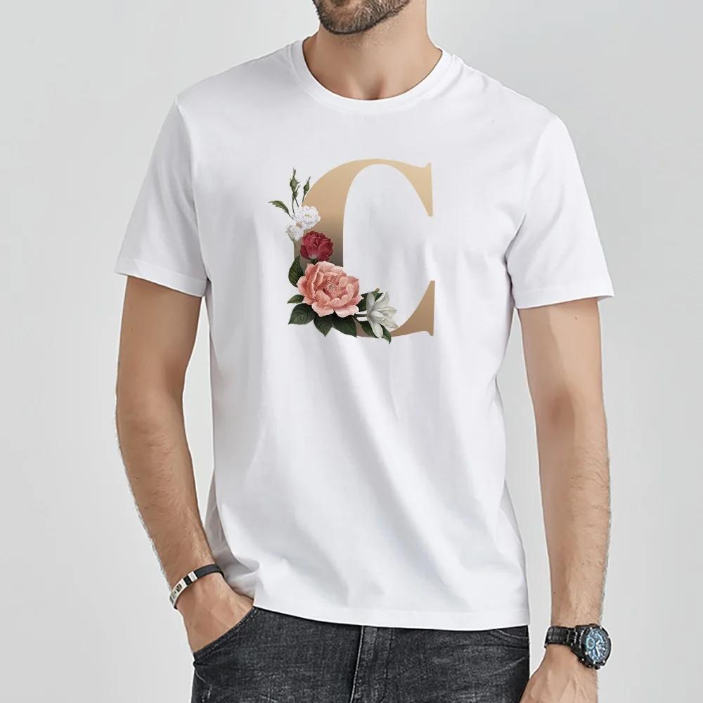 T-Shirt O-Neck Harajuku 2022 Summer Fashion Top Men Clothing Streetwear Men's Hip Hop 26 Letter Printed T Shirt Commuter Top Tee