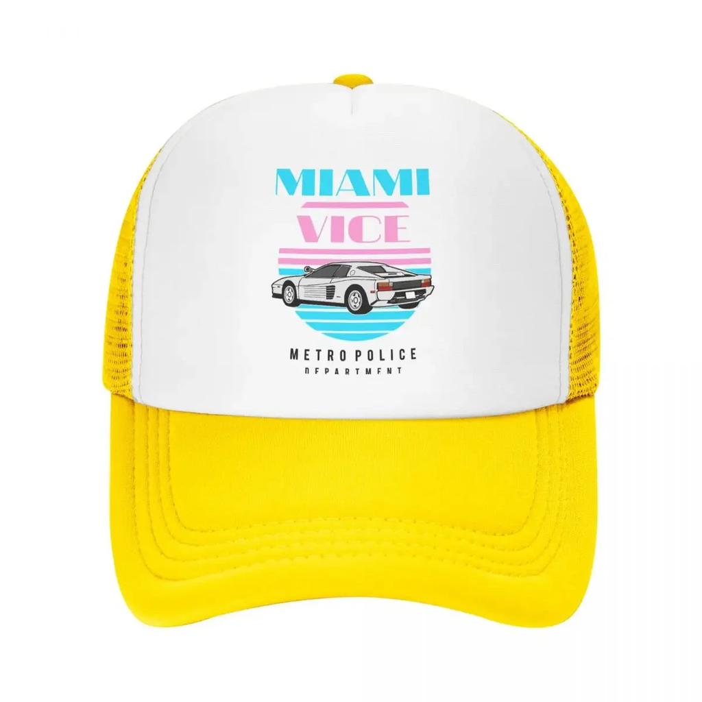 Miami Vice Squad Racecar Metro Police DepartUnisext Tv Series Baseball Cap Trucker Hats Breathable Premium