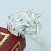 925 Silver Rose Flower Ring For Women Wedding Fashion Jewelry