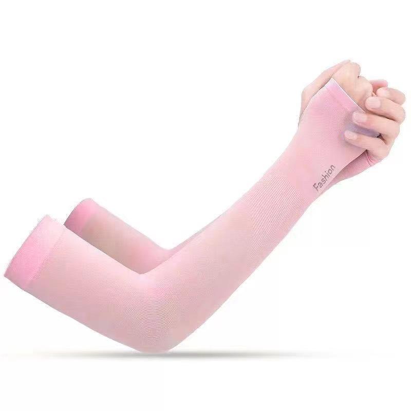 Unisex Summer UV Protection Ice Silk Arm Sleeves - Cool, Thin, Extended Length for Driving