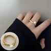 Korean S925 Silver Cross Military Flower Ring: Retro, Adjustable, Fashionable Hip-Hop Index Finger Design for Women.