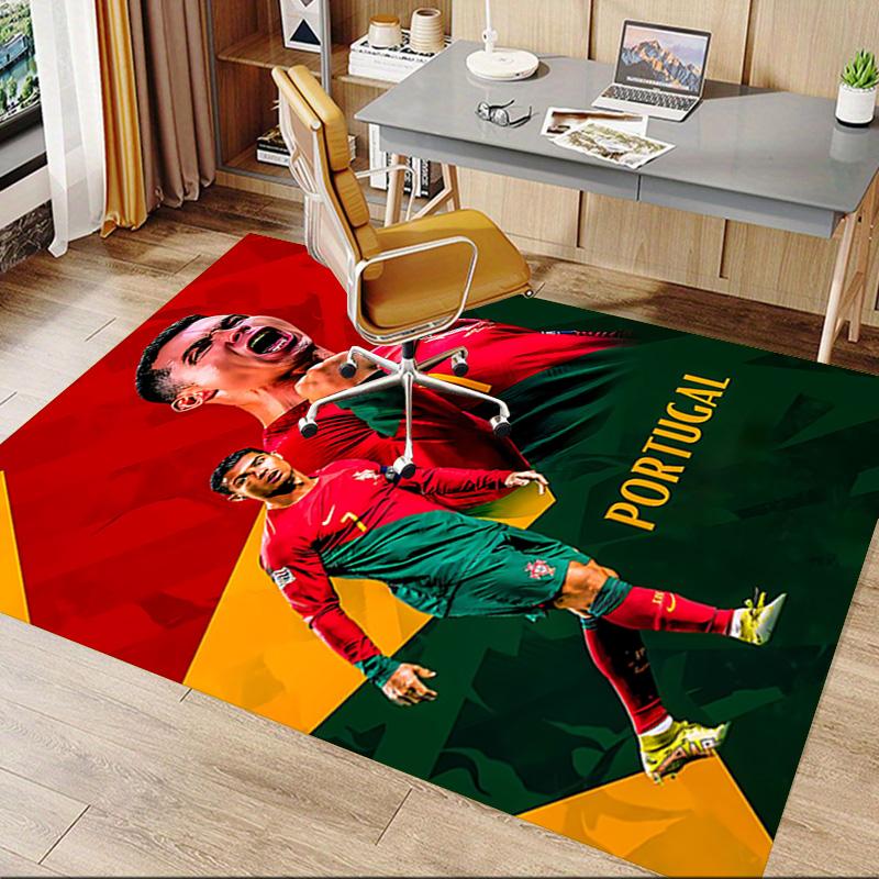 Portugals Fußball-Feier-Teppich für Spielzimmer Schlafzimmer Wohnzimmer Sofa Heimdeko Kinder-Spielbereich-Teppich Rutschfeste Bodenmatte