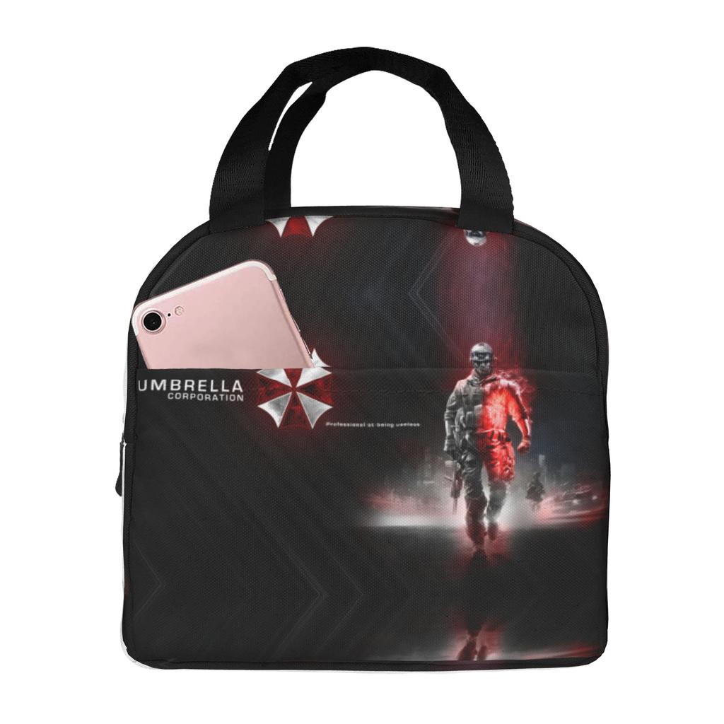 Custom Corporation Umbrellas Insulated Lunch Bag for Work School Horror Video Game Leakproof Thermal Cooler Lunch Box Men Women