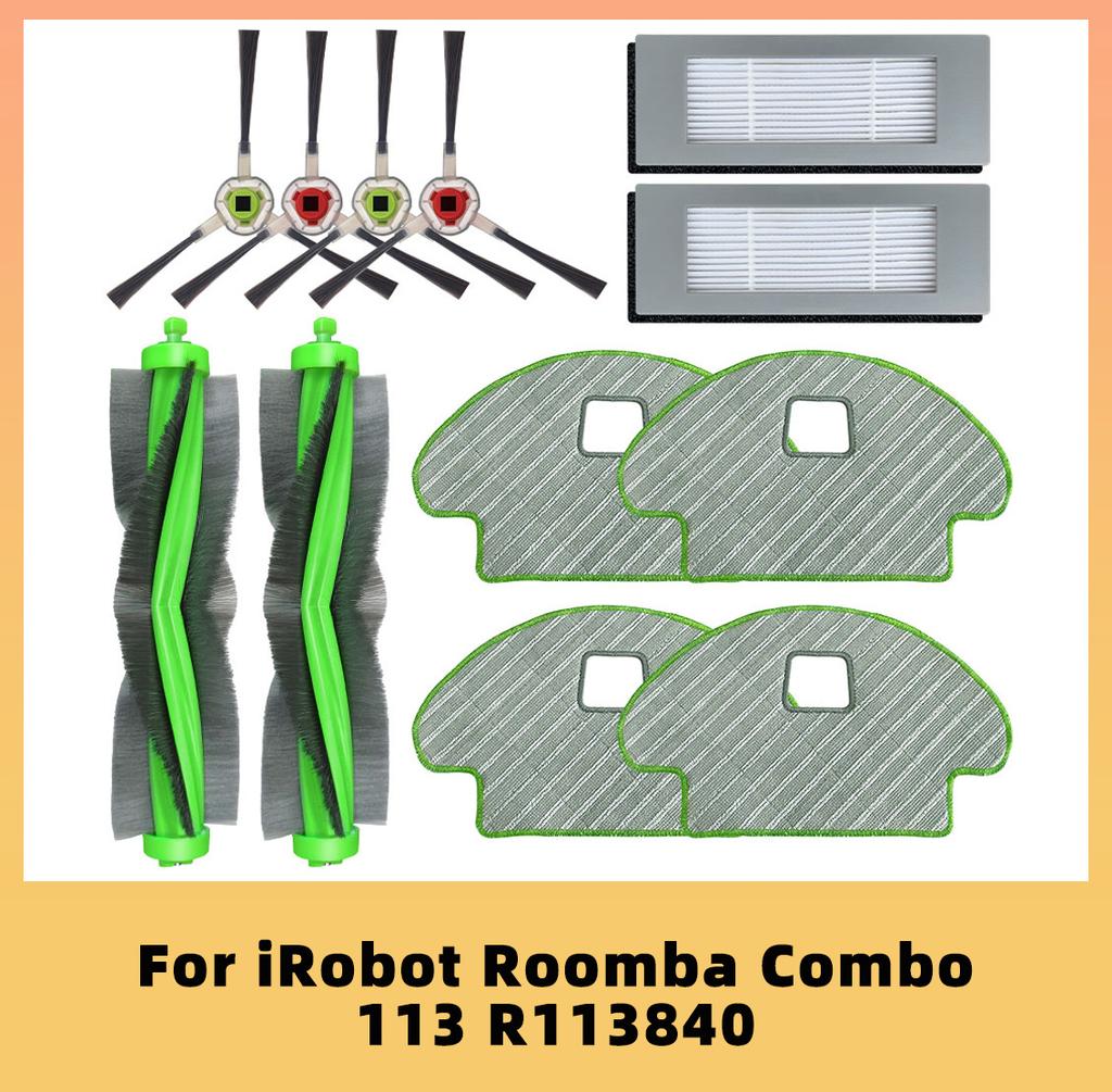 Replacement Main Brush Side Brush Hepa Filter Mop Cloths Rag For iRobot Roomba Combo R113840 Robot Vacuum Cleaner Spare Parts