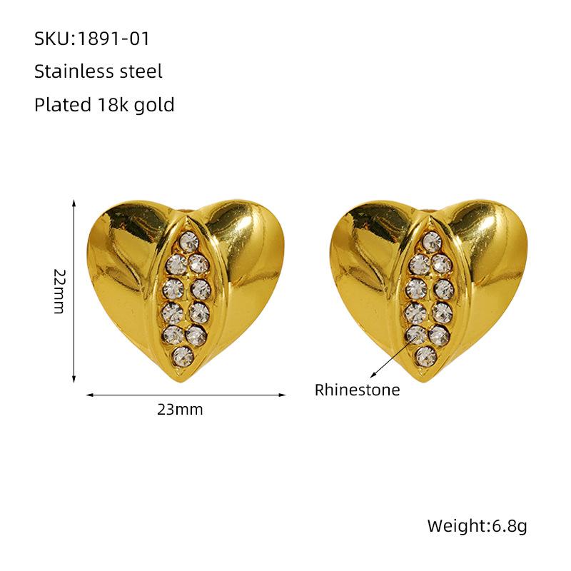 Популярные европейские и американские серьги с покрытием 18 карат Золото Модные серьги-гвоздики  Любовь  Женские Нишевые Высококачественные Серьги 2026