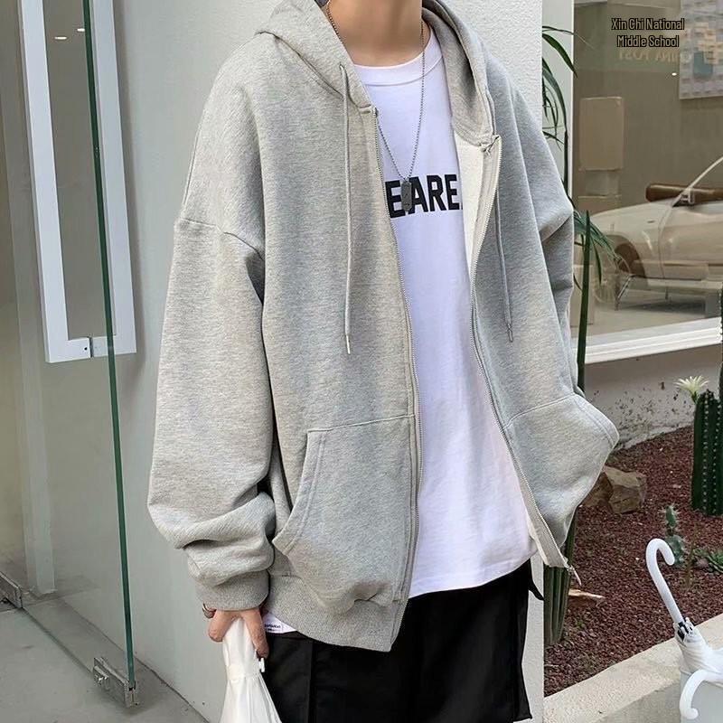 Sweat à capuche décontracté pour homme Printemps/Automne Multi-poches Tendance Japonaise, Gilet d'extérieur ample Tendance Nationale Élégant