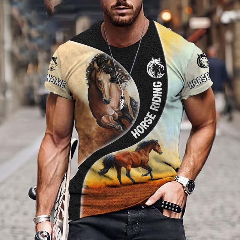 3D Print Horse T-Shirts Unisex Fashion Women's Tee Shirt Large Loose O-Neck T-Shirt Casual Short Sleeve T Shirt Horse Clothes