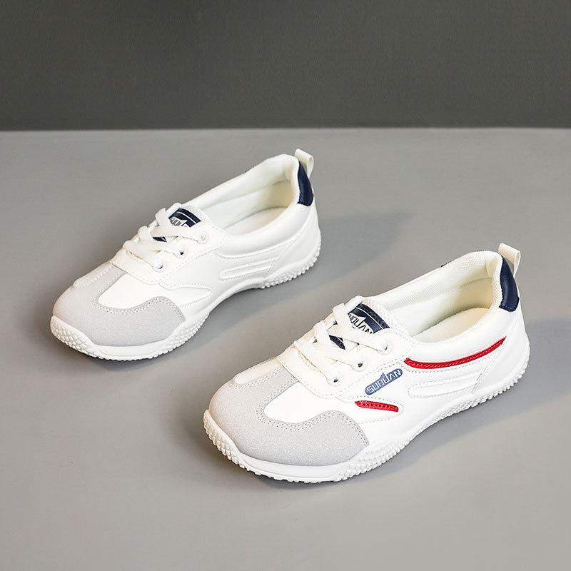 New Breathable White Shoes for Spring and Autumn, High-rise and Casual Wear-resistant Thin-soled Korean Style College Shoes Trend