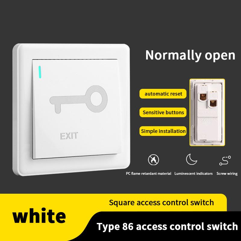1 Piece 1NC Output Emergency Push Button Waterproof Door Exit Button Fireproof Plastic Release Switch For Access Control System