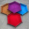 High Quality Leather Folding Hexagon Dice Tray Purple Dice Box For RPG DnD Games Dice Storage Collapsible Phone Key Coin Storage