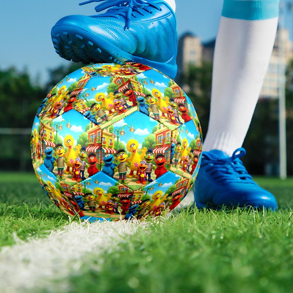 Sesame Street Theme Size 5 Soccer Ball, Suitable for Both Indoor and Outdoor Matches, a Gift Suitable for Everyone.