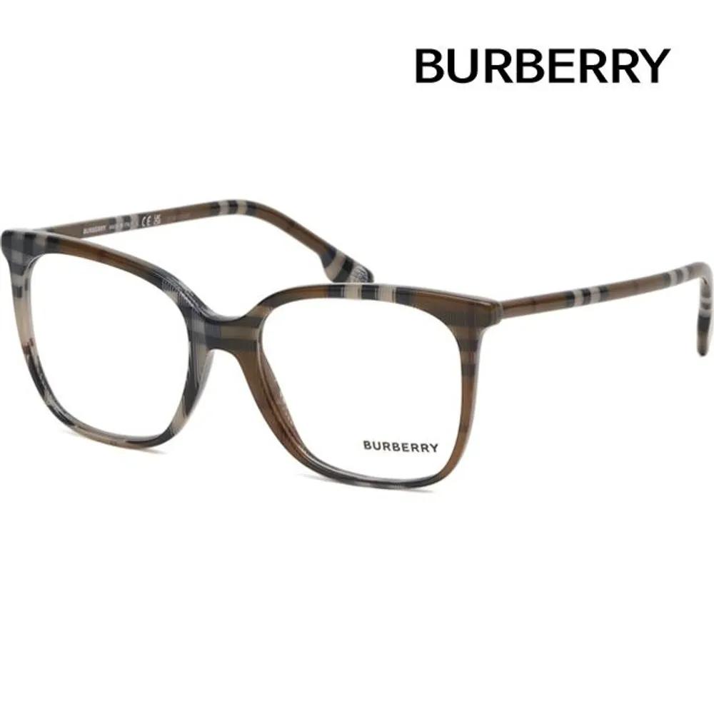 

Burberry Eyeglass Frames BE2367 3966 Check Brown Horn-rimmed Square Fashion LOUISE