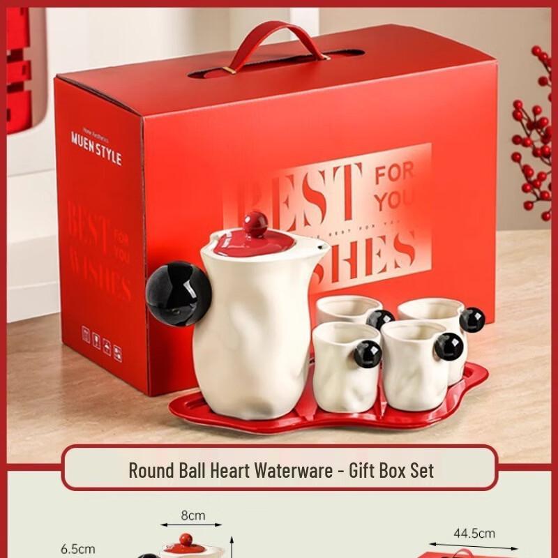 Cha Xun Creative Heart-shaped Ceramic Tea Set