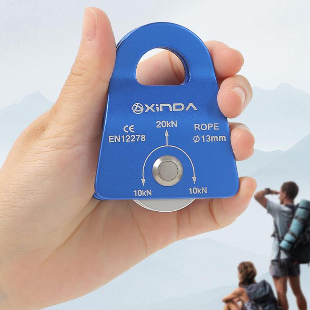 20KN Climbing Pulley Ball Bearing, Side Swing Lightweight Pulley, Steady Purple Outdoor for