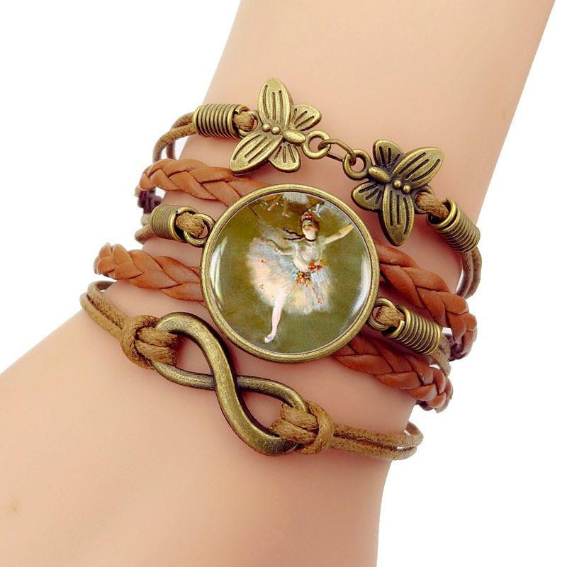 Ballerina Feminine Design Bracelet For Women Vintage Infinity Weaved Jewelry Hand