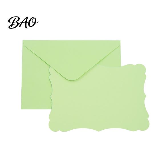 Decorative Envelopes for Special Occasions 50 Sets Wavy Edge Envelope And Card Set, Solid Color Smooth Elegant Western Style Writing Stationery,