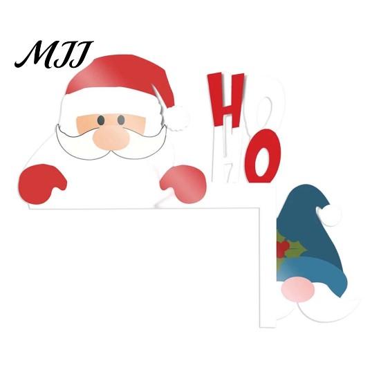 Decorazione Murale Natalizia da Interno, Segno Angolare in Legno per Porta di Natale, Ornamento Festivo a L da Appendere, Regalo per Festa in Casa, Babbo Natale Renna Pan di Zenzero