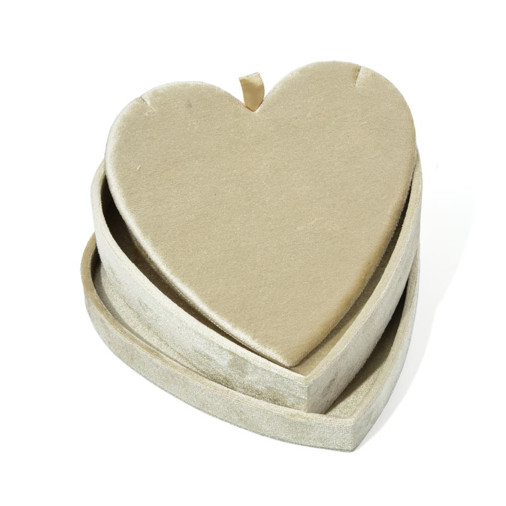 Heart Shaped Velvet Jewelry Box  Custom Logo Luxury Necklaces Earrings Jewelry Storage Box Romantic Wedding Gift Box