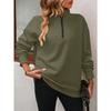 TIFICY Women's Fashion Casual Solid Color Print Spring Fall Long Sleeve POLO Neck Pullovers & Long Sleeves