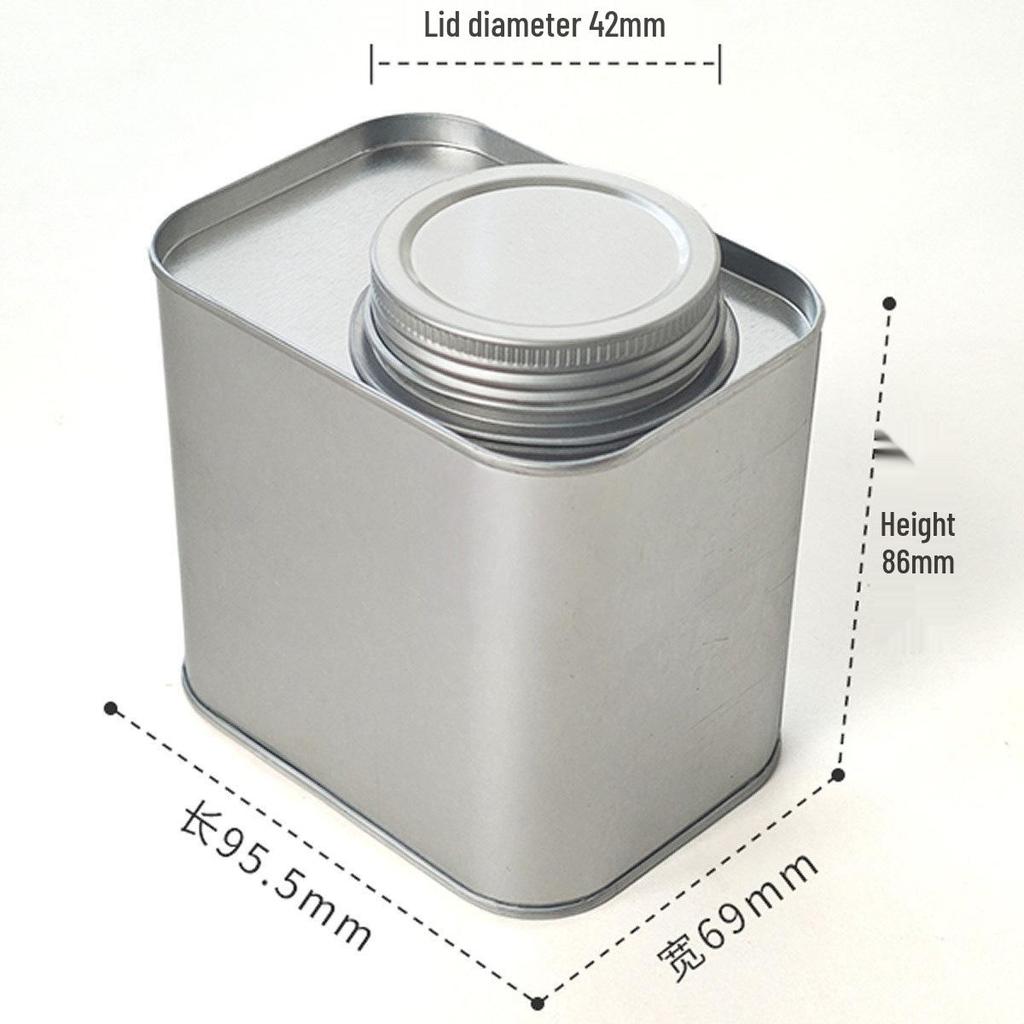 Moisture-Proof Tin Storage Jar with Threaded Lid for Coffee, Tea, Herbs, and Pet Food