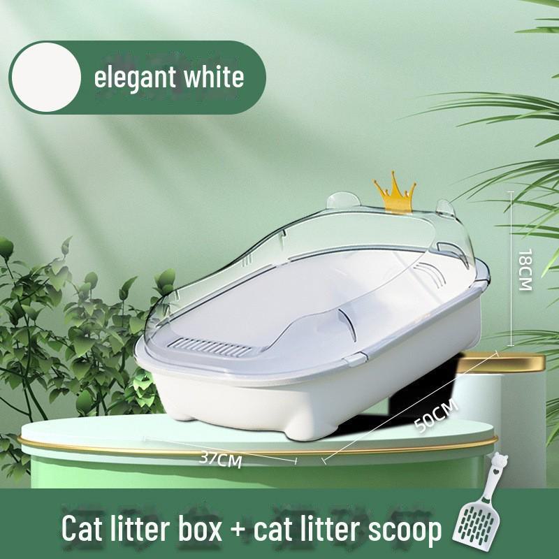 Extra Stor Halvsluten Kattlåda med Anti-Spårningsdesign