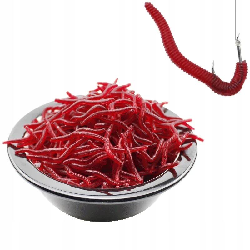 Vermi Artificiali Lombrico Rosso Dendrobena Fango 3,5 Cm 100X