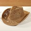 2025 New Western Cowboy Hat Summer Outdoor Travel Visor Straw Hat For Men Women Retro Jazz Cap Sun Protection Beach Hat