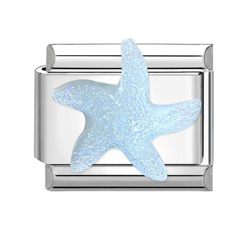 Fashion Starfish Sea Shell Whale Jellyfish Blue Italian Charm Links Fit 9mm Stainless Steel Bracelet Women Jewelry DIY Making