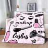 Cute Closed Eyes Plush Blanket Cartoon Beauty Eyelash Funny Throw Printed Blanket Flannel Warm Soft for Home Hotel Sofa 125100cm
