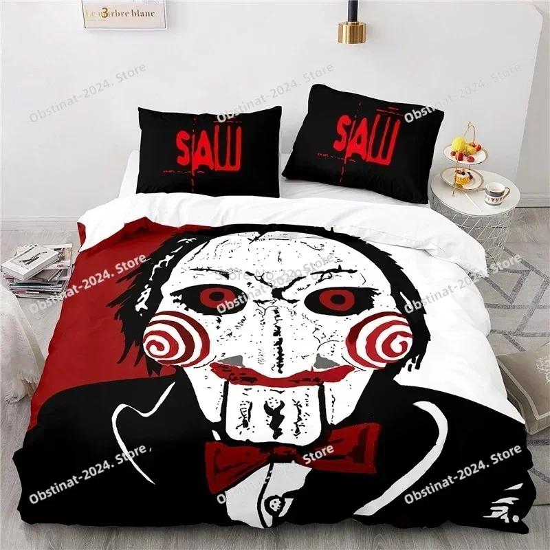 Top Horror Saw Movie Bedding Set Printed single Comforter Quilt Bed Cover Duvet Cover Pillow Case 3 Pieces Sets Kids Adult Size