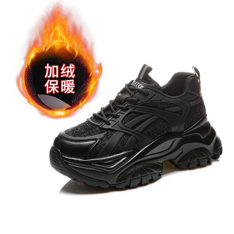 

Подошва с присоской, папины кроссовки, осень-зима, новая женская повседневная обувь из кожи на толстой подошве, универсальные кроссовки для бега для женщин 40