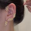 Postříbřené kovové náušnice Leaf Butterfly pro ženy Náušnice bez piercingu Šumivé zirkonové náušnice Módní šperky