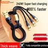 Multi-Device Fast Charging Cable: 3-in-1 Compatible with Apple, Huawei, Tablets