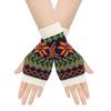 Christmas Pattern Mittens Stretchy Hand Gloves Female Winter Autumn Oversleeves Fingerless Gloves for Outdoor Activity