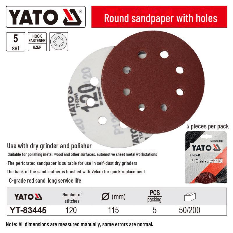 

Самоклеящийся шлифовальный круг YATO для угловых шлифовальных машин, пневматической полировки, сухой шлифовки и работ с кожей. YT-83445