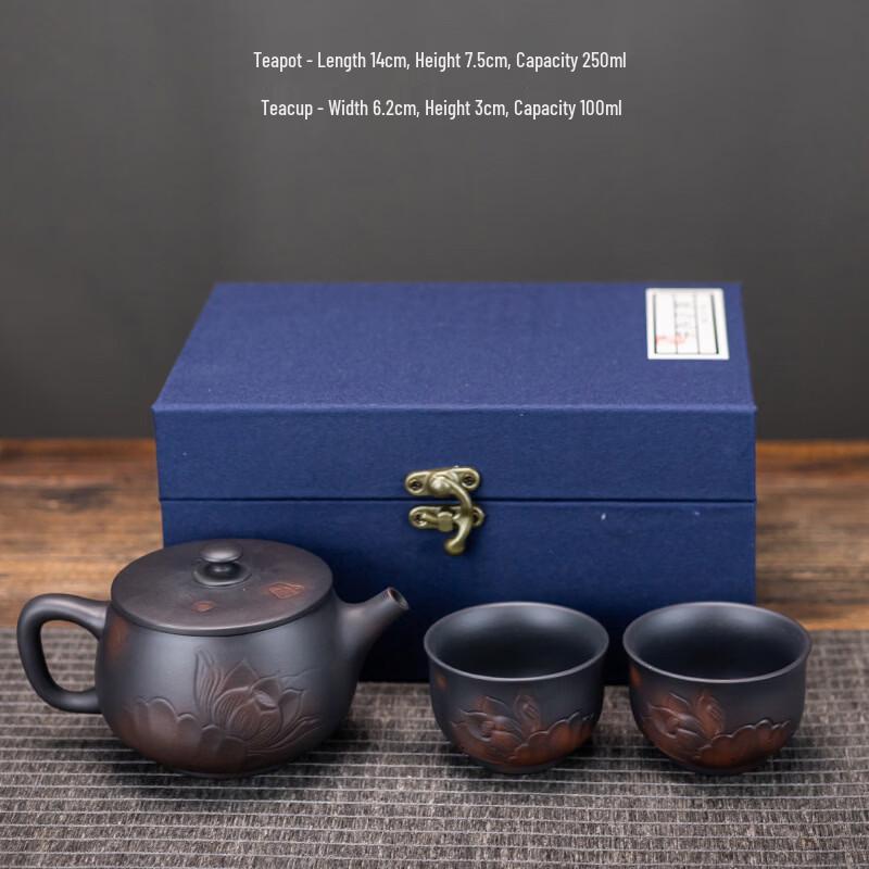 Chaxun Handmade Ceramic Kung Fu Tea Set with Rotating Teapot