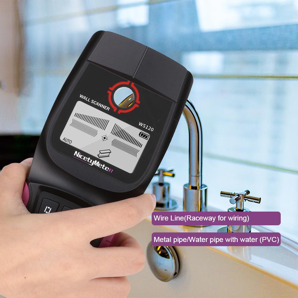 

Цифровий настінний сканер Ручний детектор стін Провід під напругою Кабель ПВХ Водопровідна труба Металошукач Сканер Світло Звуковий сигнал Виявлення Інструменти