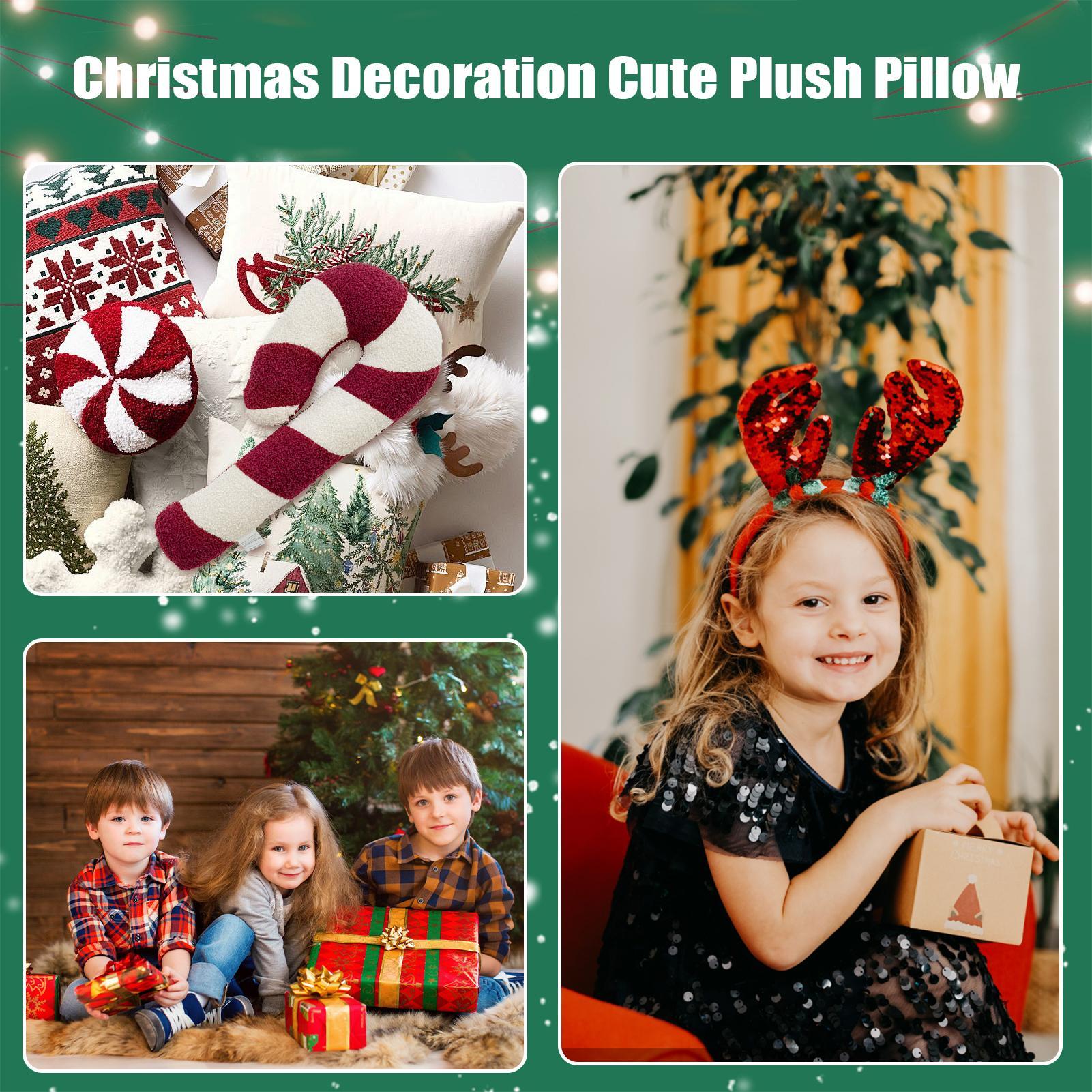 

2026 Christmas Candy Cane Throw Pillow Christmas Soft Sofa Body Back Lollipop Cushion for Plane Airplanes Traveling China Mainland