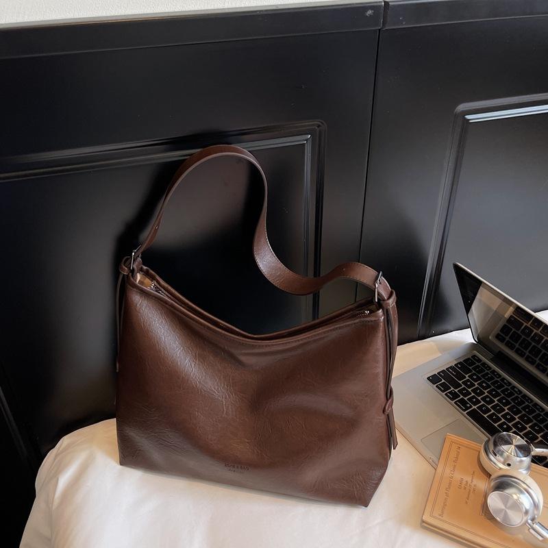 Geantă de umăr casual de nișă, la modă, simplă și elegantă, cu capacitate mare, geantă tip găleată