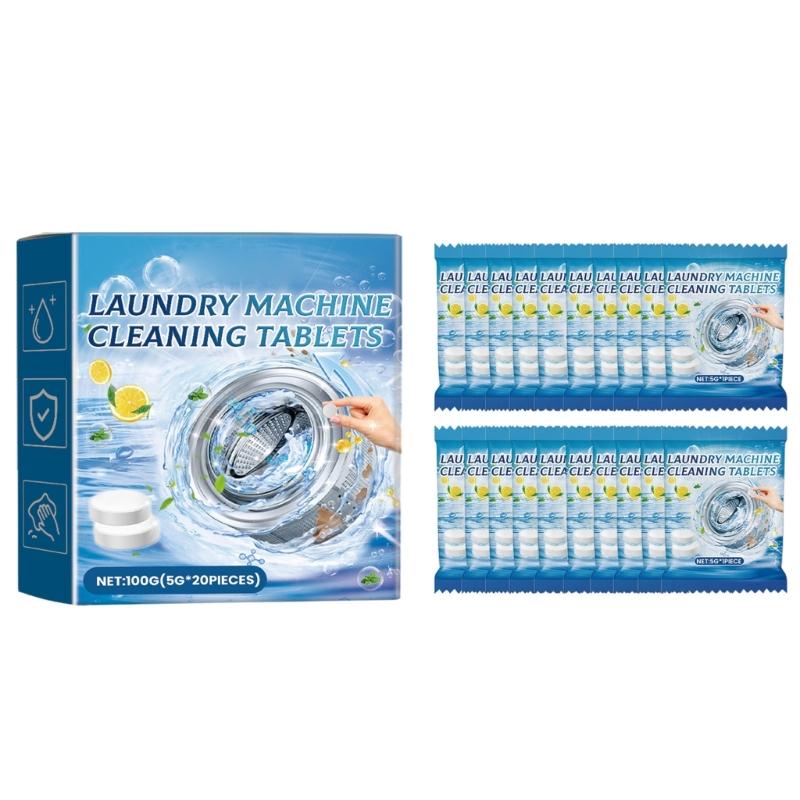 

Efficient Laundry Machine Cleaner Fast Dissolving Cleaning Tablets Removes Stubborn Spots, Safe 1