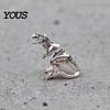 Vintage Texture Earring Alloy Piercing Earring, 3D Tyrannosaurus Rex Design Stud Retro Metal Distressed Dinosaur for Street Style Jewelry Gift