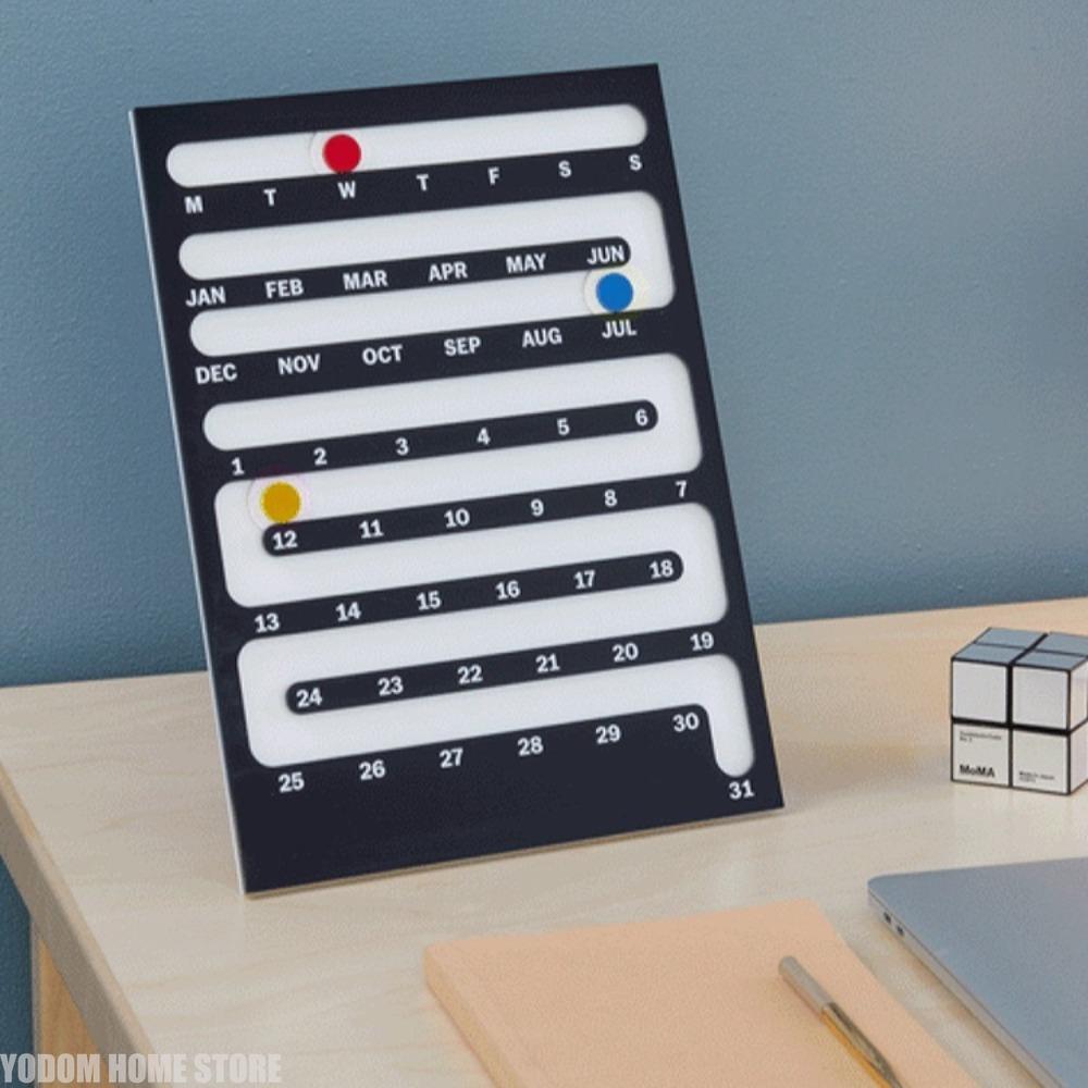 Nordic Style Acrylic Wall-Mounted Calendar Creative Desktop Home Ornament Perpetual Calendar New Year's Gift