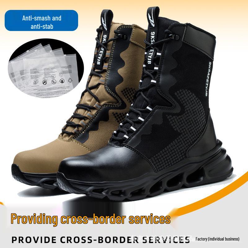 Men's High-Top Waterproof Safety Boots – Anti-Smash, Anti-Puncture, Comfortable for Extended Wear