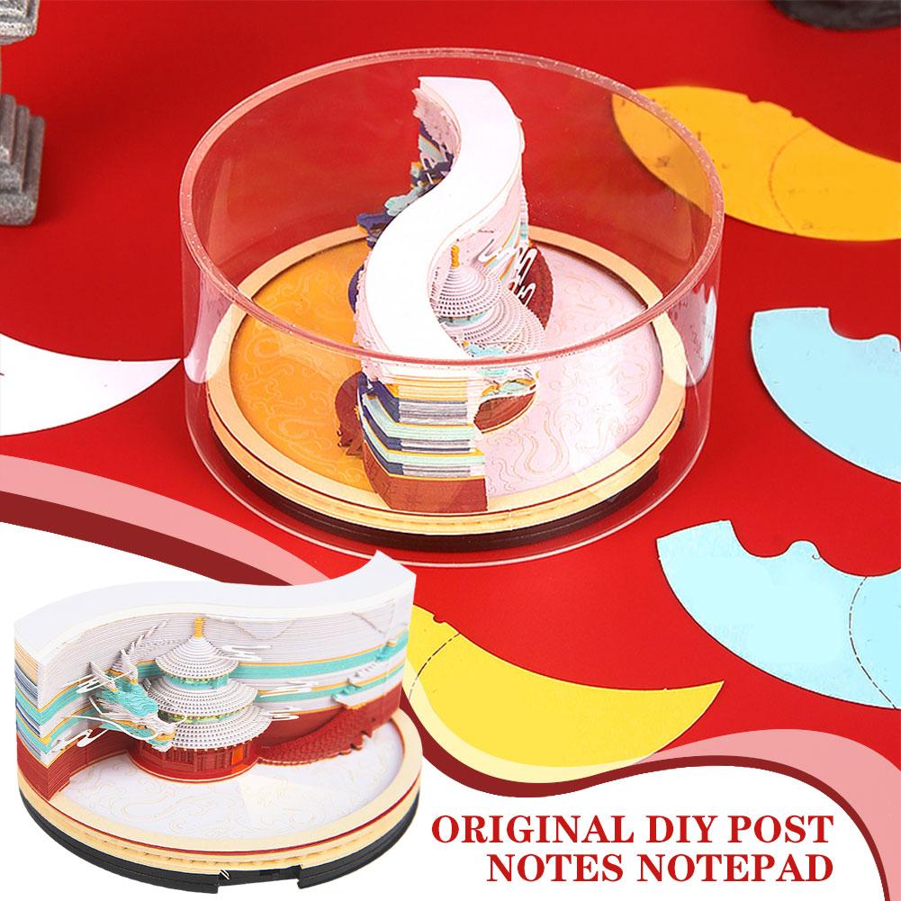 

3D Ручной Порванный Календарь 2024 Китайский Дракон Год 3D Bonded Pad Скульптура Небесного Храма Запрещено A2I1