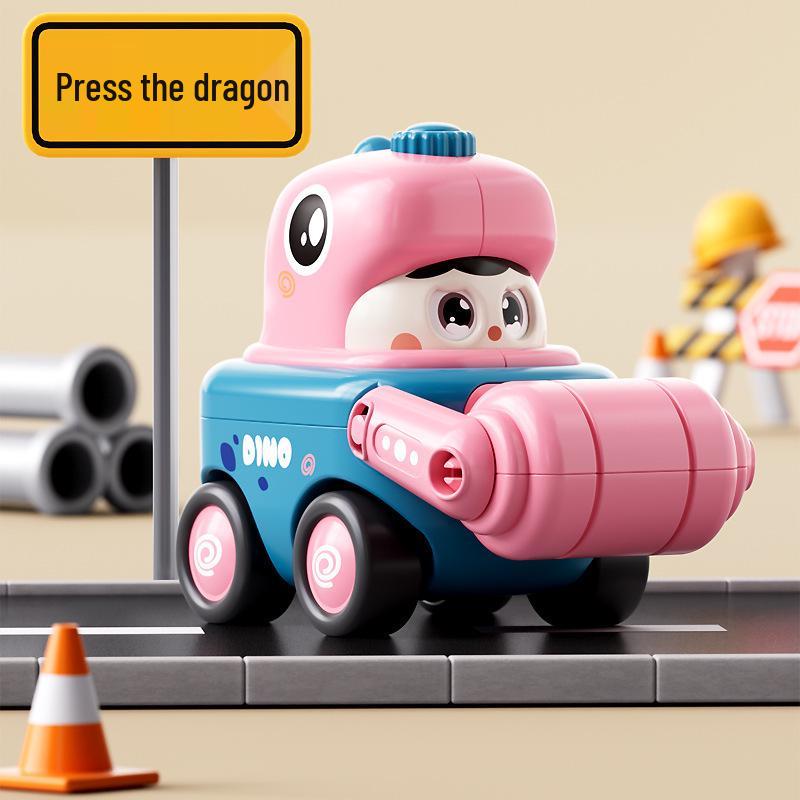 YX Educational Face-Changing Engineering Vehicle Toy - Inertial Cartoon Excavator for Kids